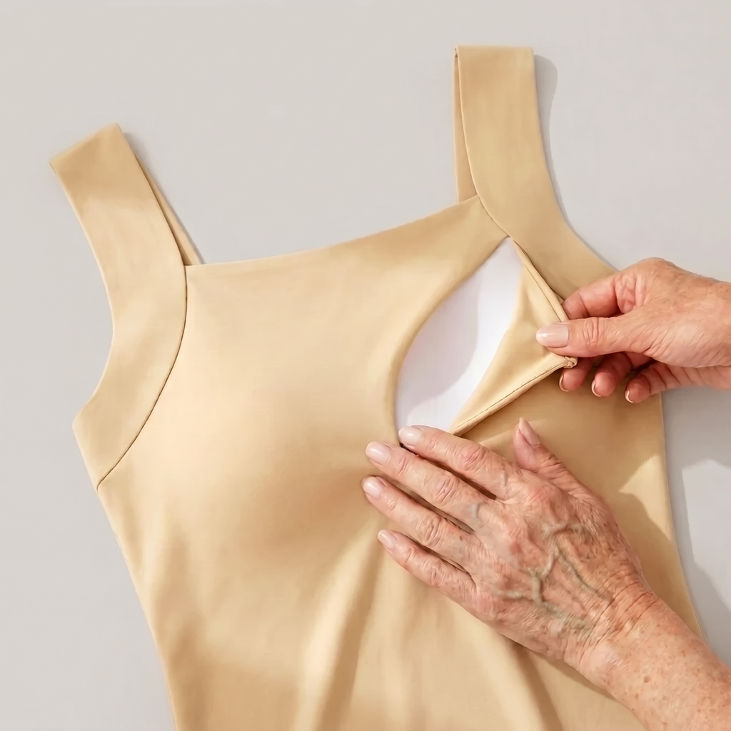The bra is built into the front of the tank