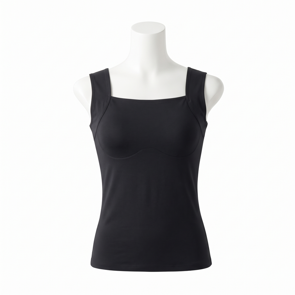 Talina built-in bra tank in black