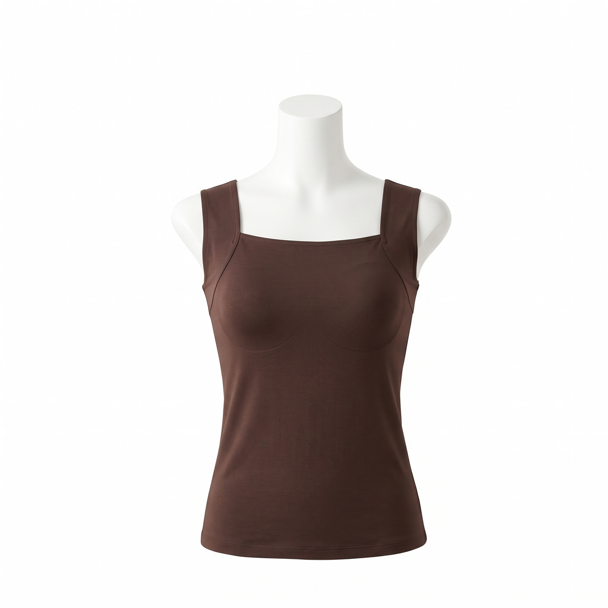 Talina built-in bra tank in dark brown
